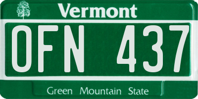 VT license plate OFN437