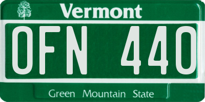 VT license plate OFN440