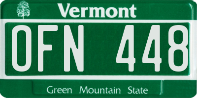 VT license plate OFN448