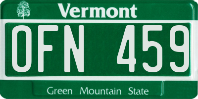 VT license plate OFN459