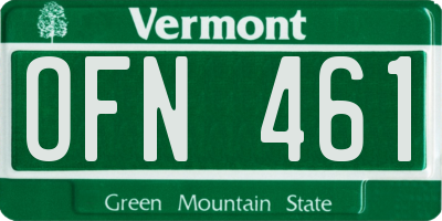 VT license plate OFN461