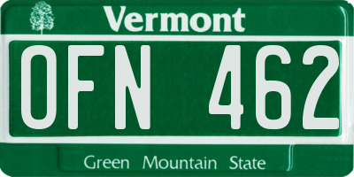 VT license plate OFN462