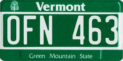 VT license plate OFN463