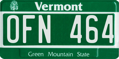 VT license plate OFN464