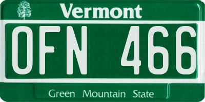 VT license plate OFN466
