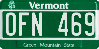 VT license plate OFN469