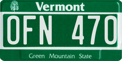 VT license plate OFN470