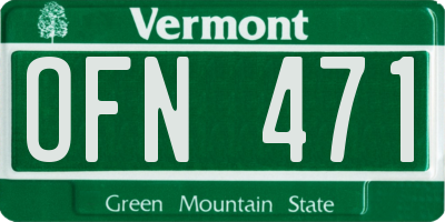 VT license plate OFN471