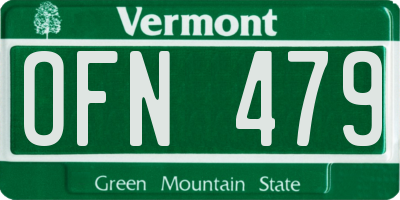 VT license plate OFN479