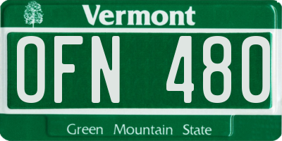 VT license plate OFN480