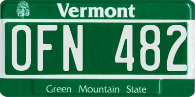 VT license plate OFN482