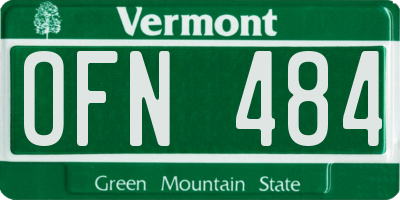 VT license plate OFN484