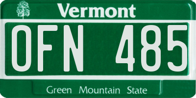 VT license plate OFN485