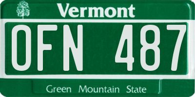 VT license plate OFN487