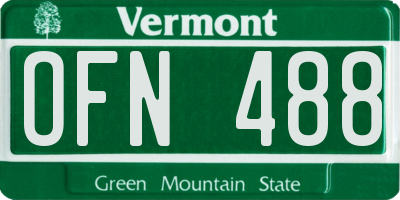 VT license plate OFN488