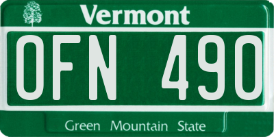 VT license plate OFN490