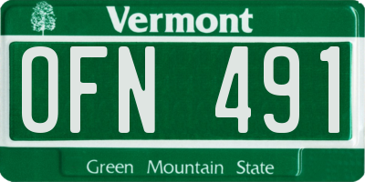 VT license plate OFN491