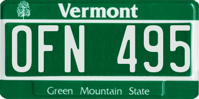VT license plate OFN495