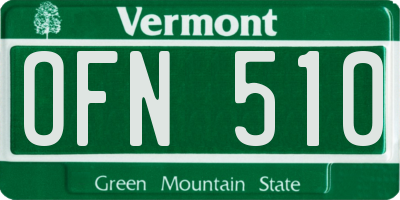 VT license plate OFN510
