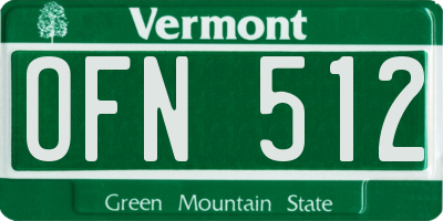 VT license plate OFN512