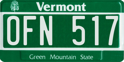 VT license plate OFN517