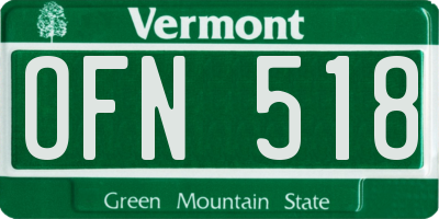 VT license plate OFN518
