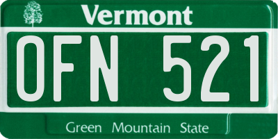 VT license plate OFN521