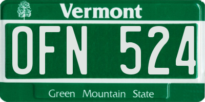 VT license plate OFN524