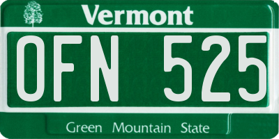 VT license plate OFN525