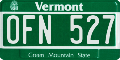 VT license plate OFN527