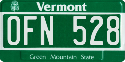 VT license plate OFN528