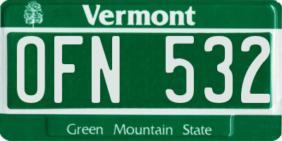 VT license plate OFN532