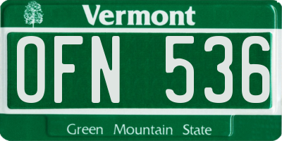 VT license plate OFN536