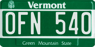 VT license plate OFN540