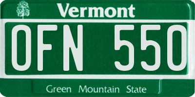 VT license plate OFN550