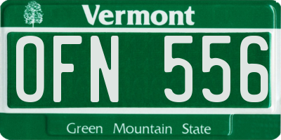 VT license plate OFN556
