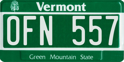 VT license plate OFN557