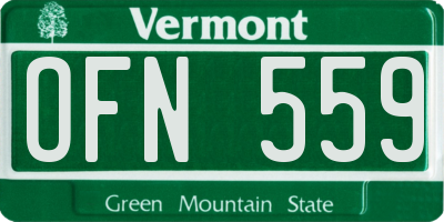 VT license plate OFN559