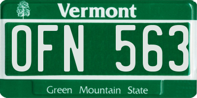 VT license plate OFN563