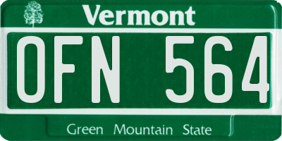 VT license plate OFN564