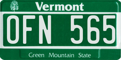 VT license plate OFN565