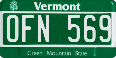 VT license plate OFN569