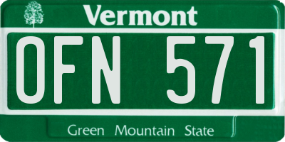 VT license plate OFN571