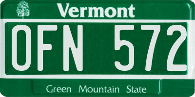 VT license plate OFN572