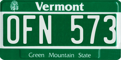 VT license plate OFN573