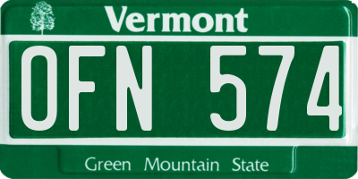 VT license plate OFN574