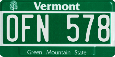 VT license plate OFN578