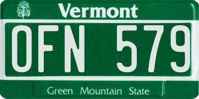 VT license plate OFN579