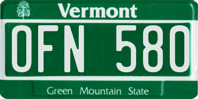 VT license plate OFN580