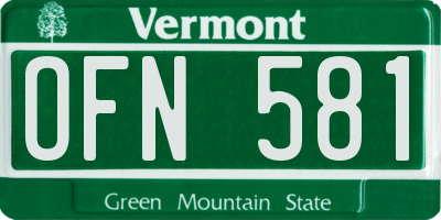 VT license plate OFN581